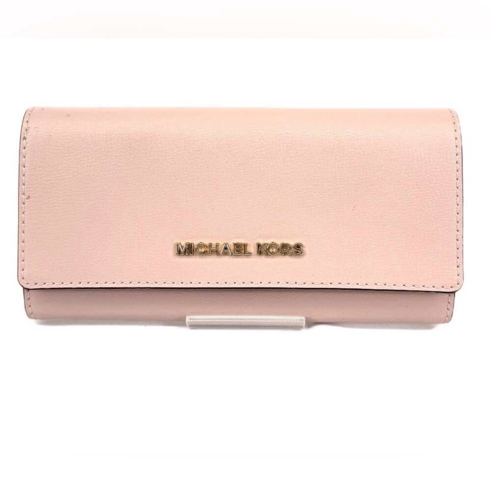MK Michael Kors Jet Set Pink Leather
Wallet Large